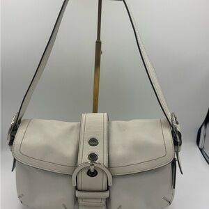 Coach Y2K Creamy White SoHo Pocket  Leather Shoulder Bag